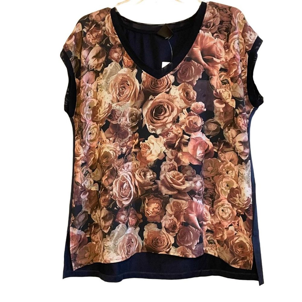 Bobeau Floral Top (254) LARGE